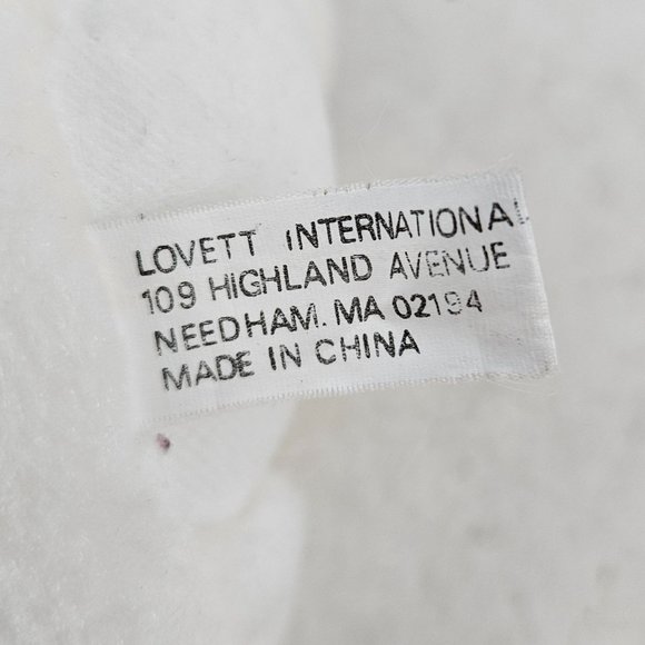 Lovett International Bunny Rabbit Plush White With Purple Accents Stuffed Animal - Picture 6 of 8